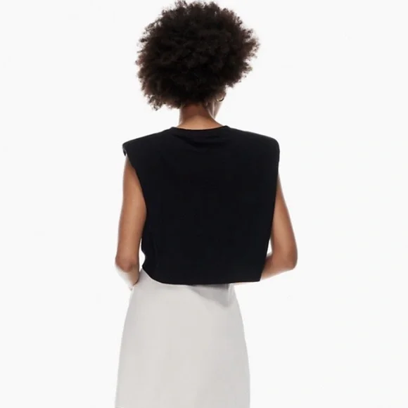 ✨ARITZIA BABATON✨Shoulder Pad Cropped T-Shirt - Picture 3 of 4